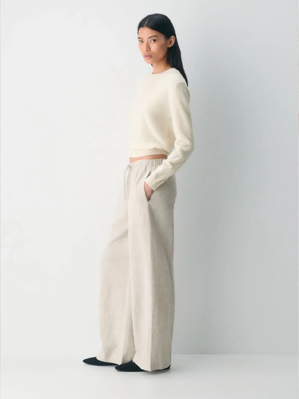 Aritzia The Lodgr Pant Cruise Linen Undyed Ecru S